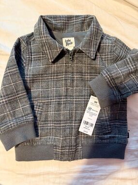 Baby Boy B'gosh Gray Plaid Zip Jacket